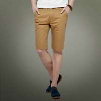 混合二次方 男装拼接净面多色休闲短裤L32K07M1(卡其色/32)