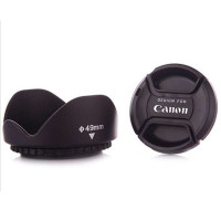 雷摄(LEISE) 49MM镜头盖+遮光罩套装(佳能)