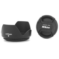 雷摄(LEISE) 55MM镜头盖+遮光罩套装(尼康)