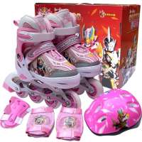 ENPEX 乐士铠甲勇士高档软面溜冰鞋套装礼盒KJ-333 L码(38-41)粉色