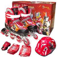 ENPEX 乐士铠甲勇士高档软面溜冰鞋套装礼盒KJ-333 M码(34-37)红色