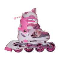ENPEX 乐士铠甲勇士高档铝架软面可调节溜冰鞋KJ-332 M码(34-37)粉色