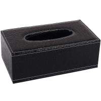 巴巴罗莎欧式高档皮质时尚办公家居两用纸巾盒黑石