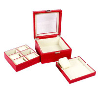 巴巴罗莎欧式皮质时尚简洁六格手表盒红石