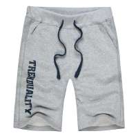 诠渡良品男式新款个性印花中裤潮男夏休闲卫裤短裤男30616(麻灰色/XXL)