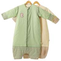 龙之涵竹纤维绣花绗缝春秋分腿睡袋M码绿色