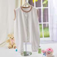 龙之涵纯棉点点无袖分腿睡袋L码棕点点