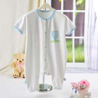 龙之涵纯棉印花短袖分腿睡袋S码奶白色