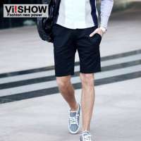 viishow 明星款男士短裤中裤5分裤休闲哈伦裤0003(黑色/30)