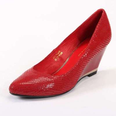ST&SAT星期六红色小蜥蜴纹牛皮女装单鞋(瓢鞋)SSA3SP301231红色35