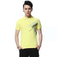 唐狮 男式 印花polo恤衫111211026005(明黄S)