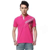 唐狮 男式 印花polo恤衫111211026005(桃红L)