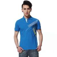 唐狮 男式 印花polo恤衫111211026005(蔚蓝M)