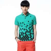 唐狮 男式 印花POLO111211026311(藻绿S)