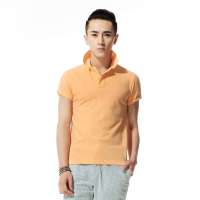 唐狮 男式 净色POLO衫111211026461（粉橙L）