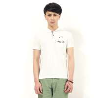 唐狮 男式 短袖净色笑脸POLO衫112211026403(本白L)