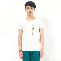 唐狮 男式 日式休闲字母印花短袖Tee恤(下单款)112211022404(本白S)