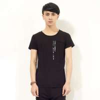 唐狮 男式 日式休闲字母印花短袖Tee恤(下单款)112211022404(黑色M)