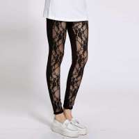 唐狮 女式 蕾丝打底裤112222093488(黑色M)