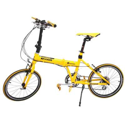 DTFLY飞行 20寸超轻快速折叠自行车2013款骑士20916 16级变速芒果黄