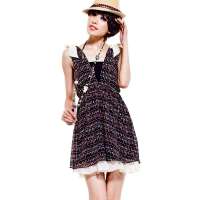 七格格 女装OTHERMIX夏蕾丝花边雪纺裙吊带连衣裙12B20242(彩色/S)