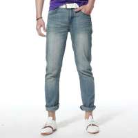 唐狮 男式 浅色牛仔长裤111212083009(蔚蓝31)