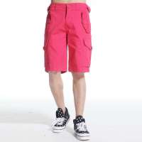 唐狮 男式 休闲多袋中裤111212092001(夕阳红32)