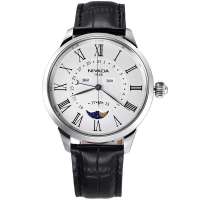 尼维达NIVADA蓝宝石镜面罗马刻度复古石英皮带男表GQ8008-106110