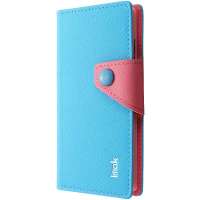 艾美克(IMAK) OPPO X909 Find 5 十字纹撞色皮套  (蓝撞粉)