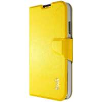 艾美克(IMAK) 三星 i9500 SIV i9502 i9508 i959 天逸皮套(R64纹)超薄可支架 (柠檬黄)