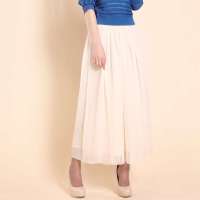 婉甸 女装新款正品半身裙长裙1122136 (米色/M)