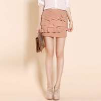 婉甸 女装新款正品淑女半身裙短裙1122077 (裸色/L)