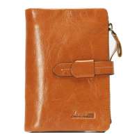 伊米妮2013新款女士短款多卡位牛皮皮夹O061405复古棕