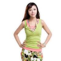 Feelie 女式 韩款纯色弹力背心FW132030478(橄榄绿均码)