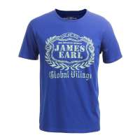 JamesEarl男士时尚休闲纯棉印花圆领短袖T恤衫DG063068504(蓝色/L)
