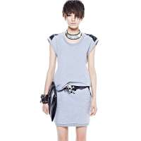 七格格 女装OTHERMIX夏装新款优质卫衣面料舒适t恤3MA2121X(花灰/XL)