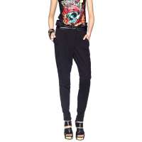 七格格 女装OTHERMIX夏装新款时尚PU皮拼接宽松休闲裤3ME2065X(黑色/M)