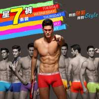 Aisaly[7条]礼盒装莫代尔星期裤黄、红、宝蓝、湖蓝、橙、草绿、紫(L)A2M05-7