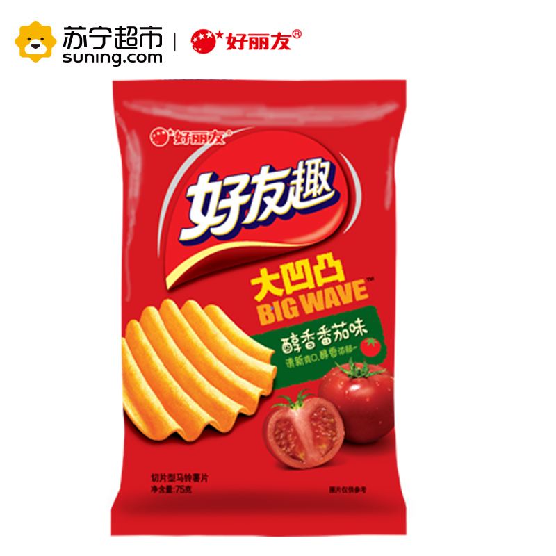 好丽友 (Orion) 好友趣(醇香番茄味)75g/袋 (新老包装交替发货中)薯片 零食 膨化 袋装 好丽友出品