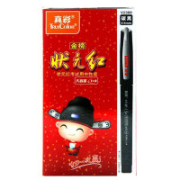真彩(TrueColor) V2388金榜状元红考试用大容量中性笔 碳黑 0.5mm 通用头 12支/盒