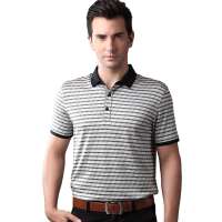 华帝卡尼 男装62%桑蚕丝商务时尚休闲短袖T恤TA136890B(黑色170/M)