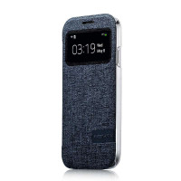摩米士(MOMAX)开窗保护皮套 适用于适用于三星Galaxy S4 I9500 银色
