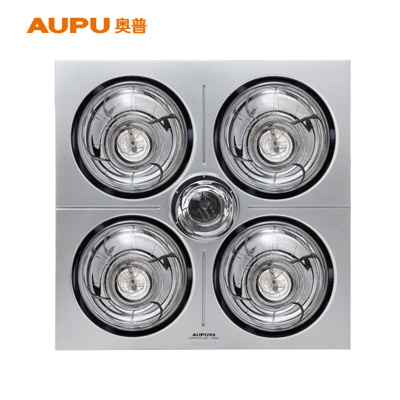 奥普浴霸(AUPU)FDP5010C 嵌入式 纯平集成吊顶 四灯灯暖型浴霸 多功能三合一浴霸 换气扇 银色