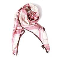 钱塘荷韵斜纹格子留孔纱长巾1403-1