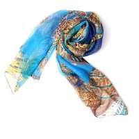 钱塘荷韵亚马逊雪纺长巾1407-2