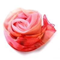 钱塘荷韵双边花乔其纱长巾1412-1