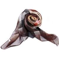 钱塘荷韵经典英伦格子雪纺长巾1419-1