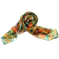 钱塘荷韵油画花卉雪纺长巾1440-1