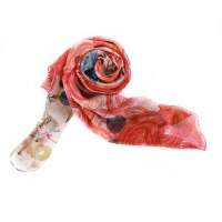 钱塘荷韵纹理心形雪纺长巾1443-1