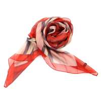 钱塘荷韵大方格雪纺围巾1458-1